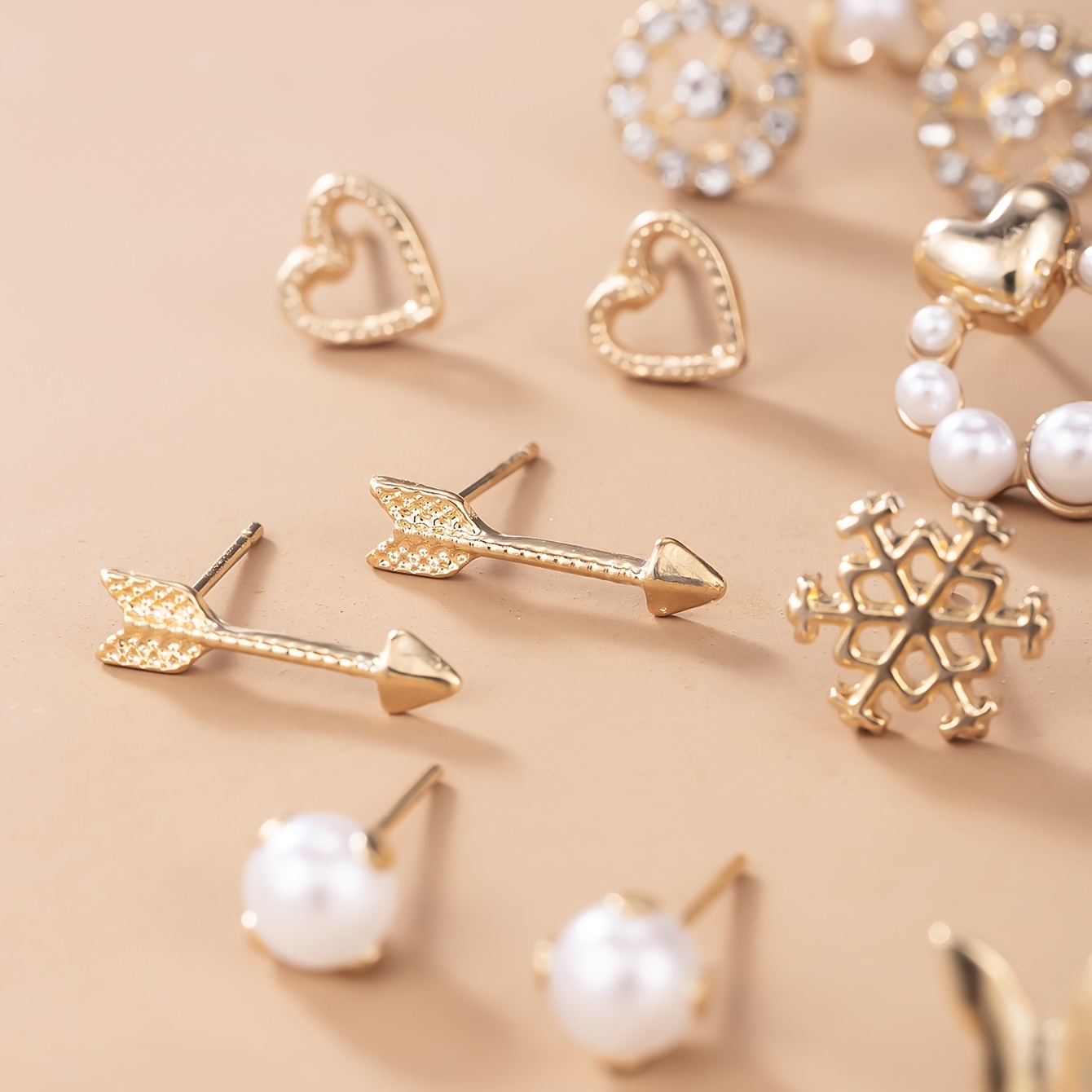 30 Pairs Stylish Stud Earrings Set, Heart & Butterfly Designs